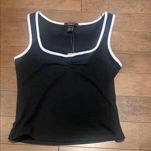 Forever 21 Black and White Fitted Sleeveless Tank Top